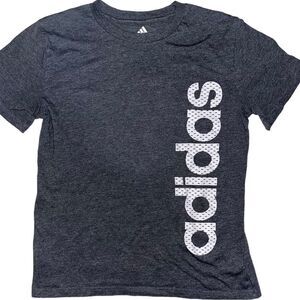 🔥4/$25 Adidas Girls Gray White Short Sleeve Tee Medium 10/12